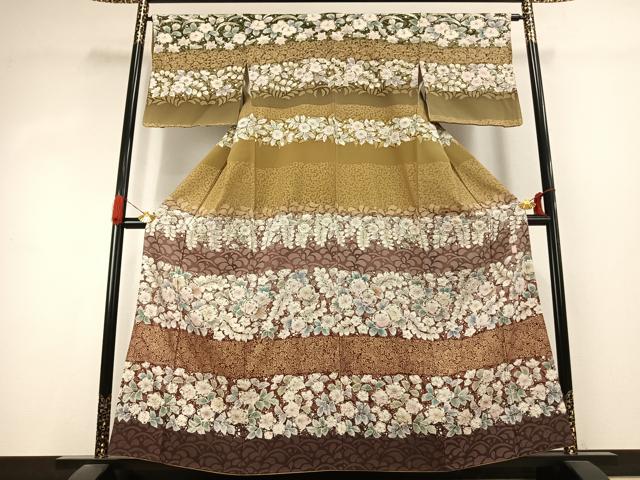 平和屋着物●訪問着　作家物　辻が花　絞り　暈し染め　金彩　正絹　逸品　AABK1138fy