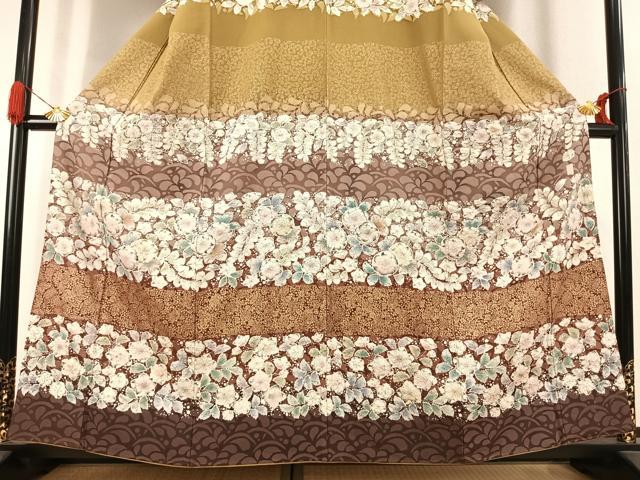 平和屋着物●訪問着　作家物　辻が花　絞り　暈し染め　金彩　正絹　逸品　AABK1138fy