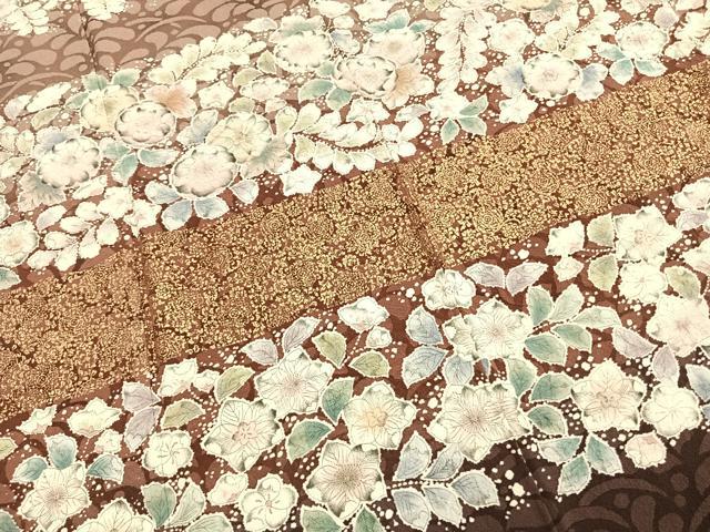 平和屋着物●訪問着　作家物　辻が花　絞り　暈し染め　金彩　正絹　逸品　AABK1138fy