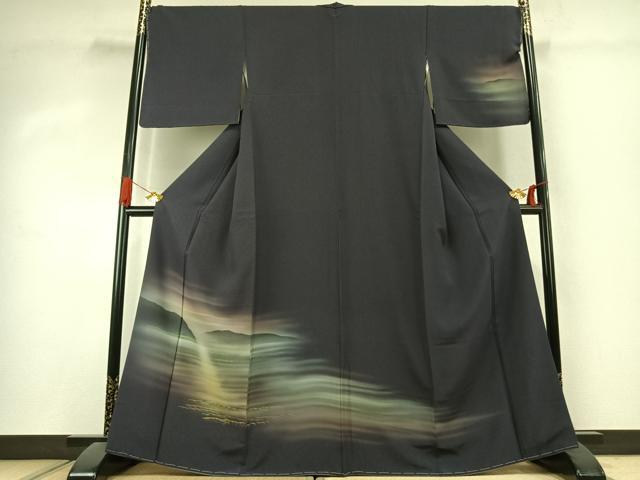 平和屋着物●訪問着　風景文　暈し染め　正絹　逸品　未使用　AABK1141fy