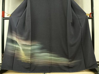 平和屋着物●訪問着　風景文　暈し染め　正絹　逸品　未使用　AABK1141fy
