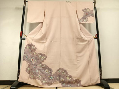 平和屋着物●訪問着　辻が花　絞り　正絹　逸品　AABK1143fy