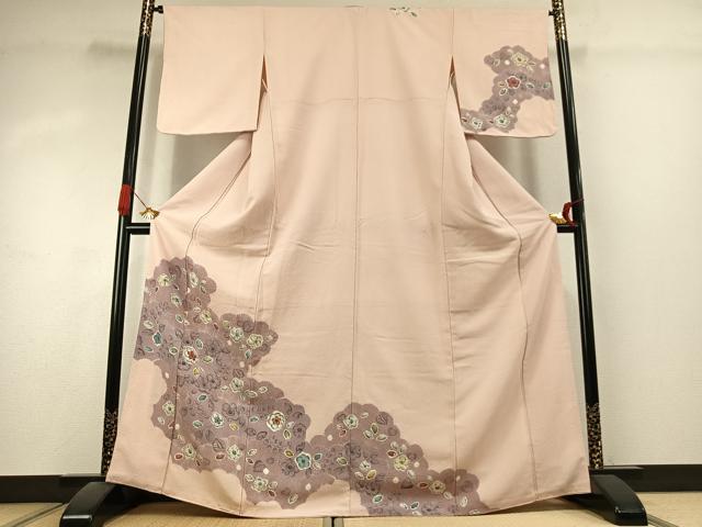 平和屋着物●訪問着　辻が花　絞り　正絹　逸品　AABK1143fy