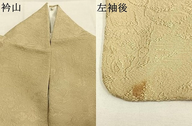 平和屋着物●上質な色無地　風景地紋　蒸栗色　正絹　逸品　AABK1144fy