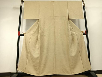 平和屋着物●上質な色無地　風景地紋　蒸栗色　正絹　逸品　AABK1144fy
