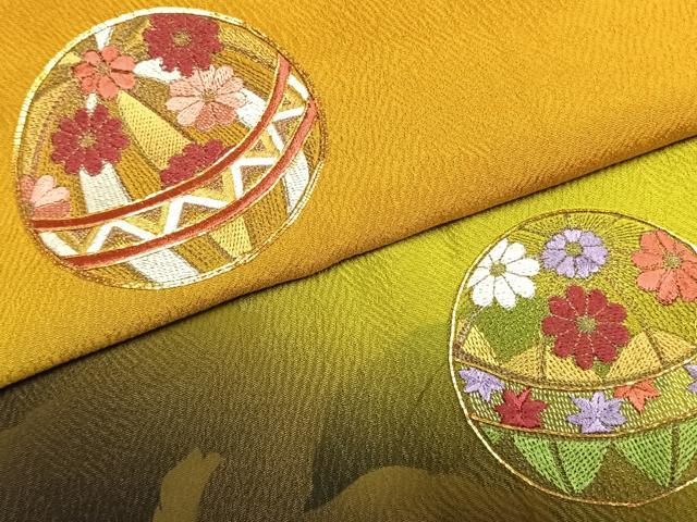 平和屋着物●豪華振袖　駒刺繍　毬　舞桜文　暈し染め　金彩　正絹　逸品　未使用　AABK1146fy