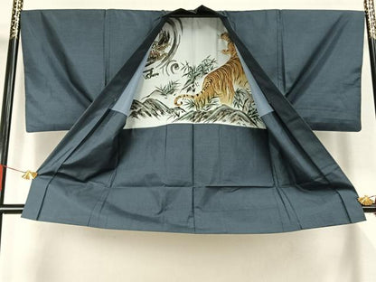 平和屋着物●男性　本場大島紬　アンサンブル　160亀甲　総詰め　正絹　逸品　AABK1147fy
