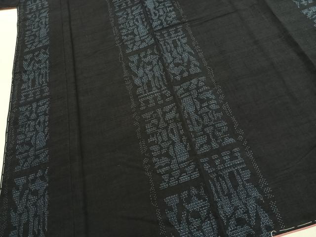 平和屋着物●本場真綿絢結城紬　80亀甲　間道　証紙付き　正絹　逸品　未使用　AABK1150fy