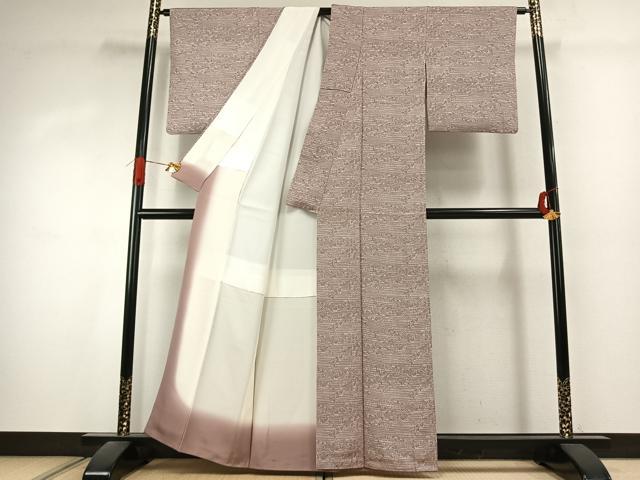 平和屋着物●伝統工芸士　廣瀬雄望　小紋　枝花文　正絹　逸品　AABK1154fy