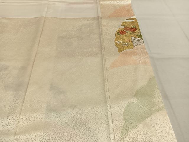 平和屋着物●銀座きしや　訪問着　駒刺繍　絞り　松竹梅　金彩　正絹　逸品　未使用　AABK1155fy