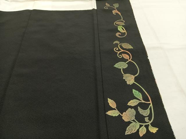 平和屋着物●豪華黒留袖 中国三大刺繍 汕頭刺繍 スワトウ刺繍 相良刺繍 蘇州刺繍 総刺繍 駒刺繍 花鳥文 金糸 正絹 逸品 AABK1157fy