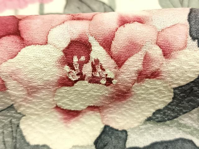 平和屋着物●二代目清次郎　手描き　訪問着　草花文　暈し染め　正絹　逸品　未使用　AABK1158fy