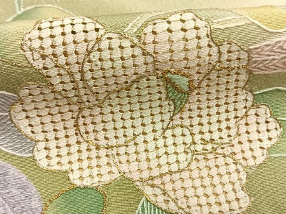 平和屋着物●訪問着 中国三大刺繍 汕頭刺繍 スワトウ刺繍 相良刺繍 総刺繍 駒刺繍 草花文 暈し染め 金糸 正絹 逸品 AABK1160fy