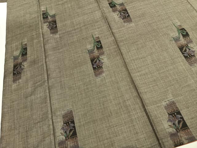 平和屋着物●本場大島紬　9マルキ　草花文　正絹　逸品　AABK1162fy