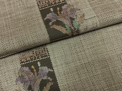 平和屋着物●本場大島紬　9マルキ　草花文　正絹　逸品　AABK1162fy