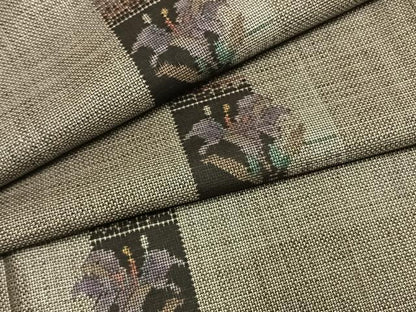 平和屋着物●本場大島紬　9マルキ　草花文　正絹　逸品　AABK1162fy