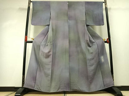 平和屋着物●染色作家　斉藤三才　小紋　霞文　暈し染め　正絹　逸品　未使用　AABK1165fy