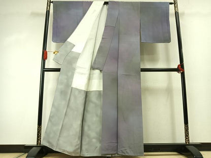 平和屋着物●染色作家　斉藤三才　小紋　霞文　暈し染め　正絹　逸品　未使用　AABK1165fy