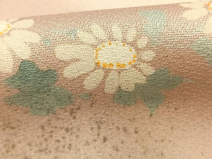 平和屋着物●訪問着　手描き　枝花文　暈し染め　銀彩　正絹　逸品　AABK1168fy