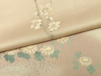 平和屋着物●訪問着　手描き　枝花文　暈し染め　銀彩　正絹　逸品　AABK1168fy