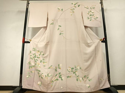 平和屋着物●訪問着　友禅　作家物　枝花文　暈し染め　正絹　逸品　AABK1170fy