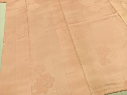 平和屋着物●上質な色無地　薔薇地紋　一斤染色　正絹　逸品　AABK1174fy