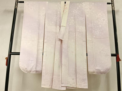 平和屋着物●振袖用長襦袢　無双仕立て　舞桜地紋　暈し染め　金彩　京都きもの友禅扱い　半衿刺繍　正絹　逸品　未使用　AABK1177fy
