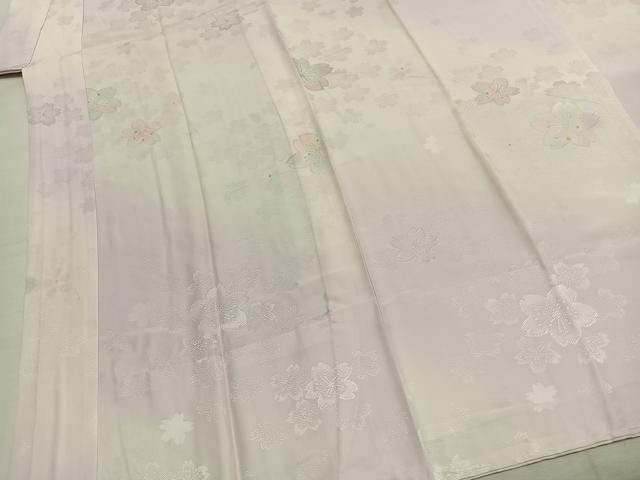 平和屋着物●振袖用長襦袢　無双仕立て　舞桜地紋　暈し染め　金彩　京都きもの友禅扱い　半衿刺繍　正絹　逸品　未使用　AABK1177fy