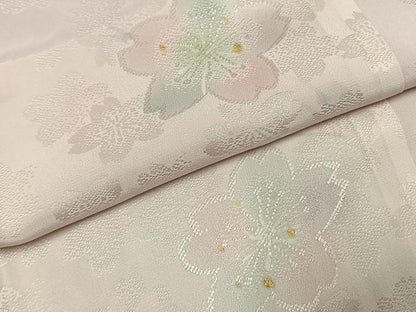 平和屋着物●振袖用長襦袢　無双仕立て　舞桜地紋　暈し染め　金彩　京都きもの友禅扱い　半衿刺繍　正絹　逸品　未使用　AABK1177fy