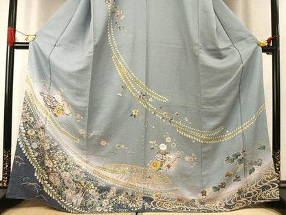 平和屋着物●訪問着　辻が花　花鳥文　暈し染め　金銀彩　正絹　逸品　未使用　AABK1179fy