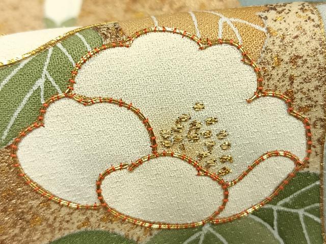 平和屋着物●創業460年・千總　色留袖　駒刺繍　色紙重ね花鳥文　金糸　金彩　三越扱い　正絹　逸品　AABK1181fy