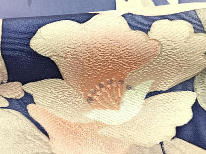 平和屋着物●上質な小紋　地紋起こし　草花文　暈し染め　ロング丈　正絹　逸品　未使用　AABK1187fy