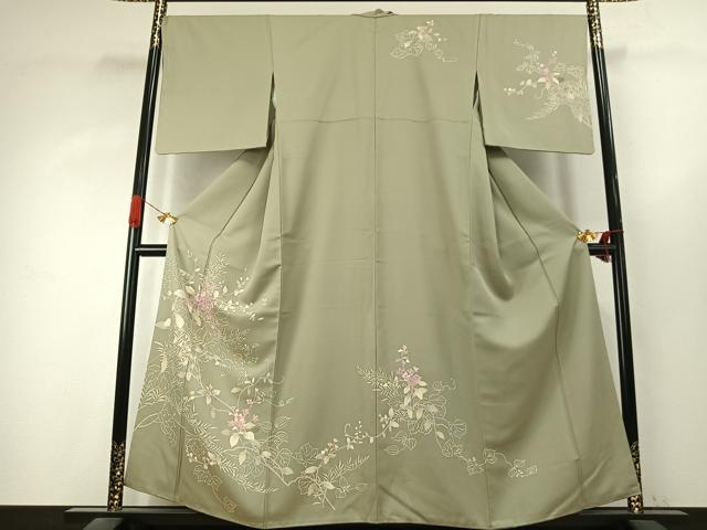 平和屋着物●訪問着　枝花文　金彩　正絹　逸品　AABK1188fy