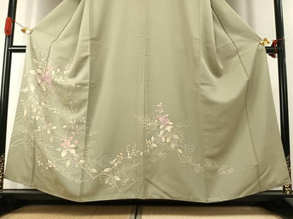 平和屋着物●訪問着　枝花文　金彩　正絹　逸品　AABK1188fy