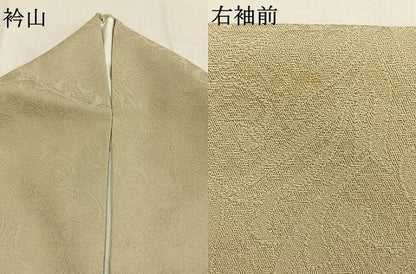 平和屋着物●洗える最高級着物　＜英＞はなぶさ謹製　色無地　花唐草地紋　蒸栗色　洗える着物　AABK1189fy