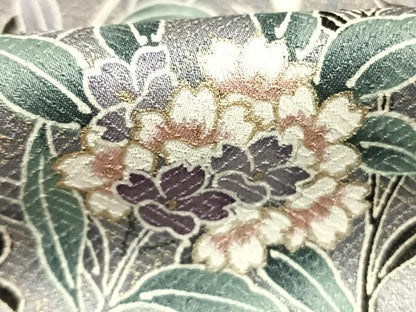 平和屋着物●訪問着　草花文　暈し染め　金彩　正絹　逸品　AABK1191fy