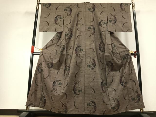 平和屋着物●本場大島紬　9マルキ　枝花文　正絹　逸品　AABK1192fy