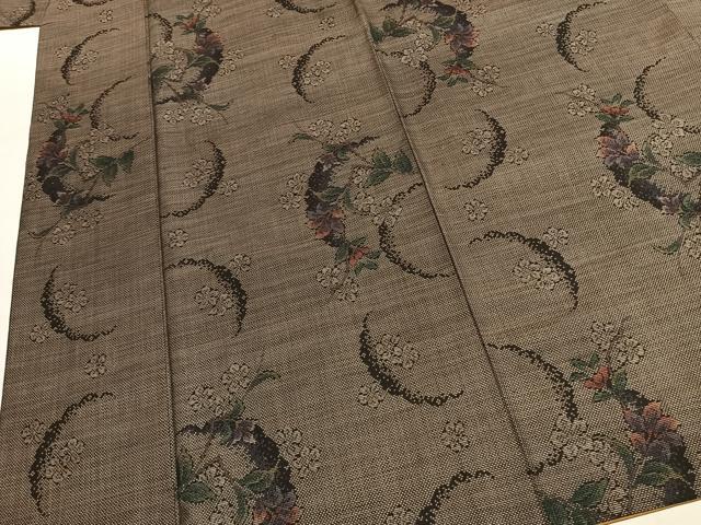 平和屋着物●本場大島紬　9マルキ　枝花文　正絹　逸品　AABK1192fy