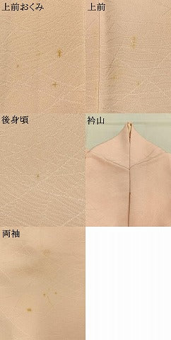 平和屋着物●上質な色無地　網目地紋　洗柿色　正絹　逸品　AABK1195fy