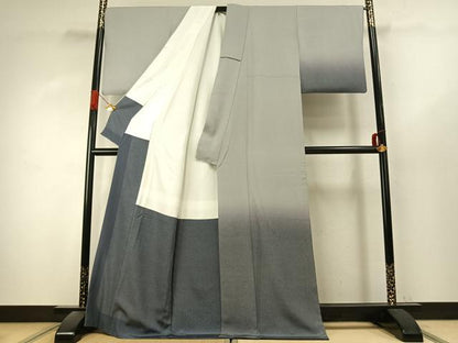 平和屋着物●小紋師　保科照夫　訪問着　江戸小紋　霞文　正絹　逸品　AABK1202fy