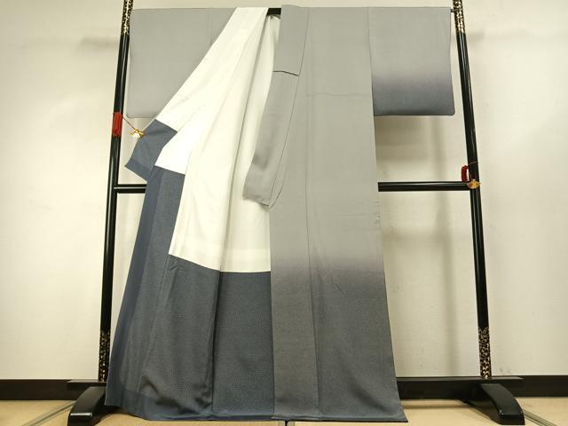 平和屋着物●小紋師　保科照夫　訪問着　江戸小紋　霞文　正絹　逸品　AABK1202fy