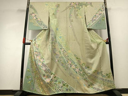 平和屋着物●訪問着　辻が花　金彩　正絹　逸品　AABK1205fy