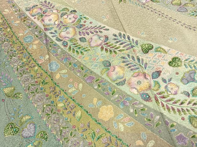 平和屋着物●訪問着　辻が花　金彩　正絹　逸品　AABK1205fy