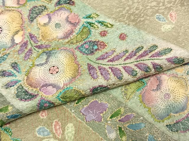 平和屋着物●訪問着　辻が花　金彩　正絹　逸品　AABK1205fy