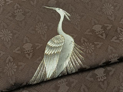 平和屋着物●訪問着　鷺　金彩　正絹　逸品　AABK1210fy
