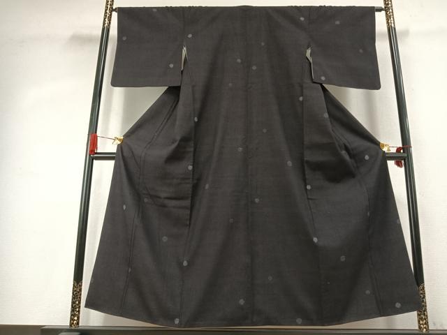 平和屋着物●結城紬　80亀甲　飛び亀甲柄　丸文　正絹　逸品　AABK1217fy