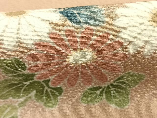 平和屋着物●訪問着　友禅　草花文　正絹　逸品　AABK1218fy