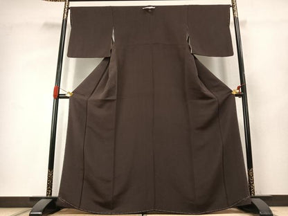 平和屋着物●上質な色無地　赤墨色　正絹　逸品　未使用　AABK1221fy