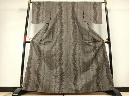 平和屋着物●本場大島紬　9マルキ　枝花文　正絹　逸品　未使用　AABK1222fy