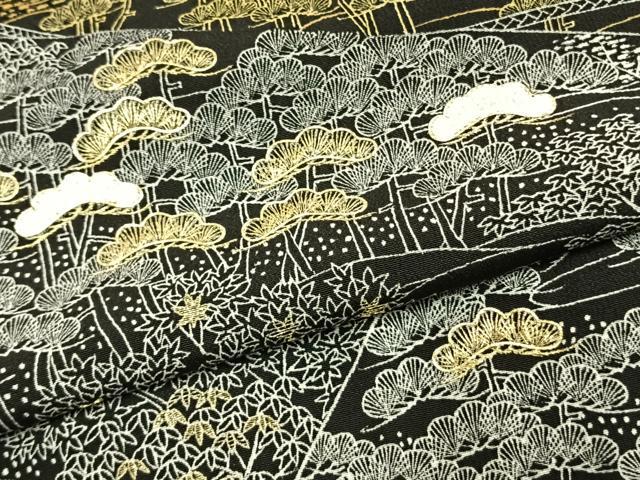 平和屋着物●豪華黒留袖　作家物　駒刺繍　松竹梅　三越扱い　正絹　逸品　未使用　AABK1223fy